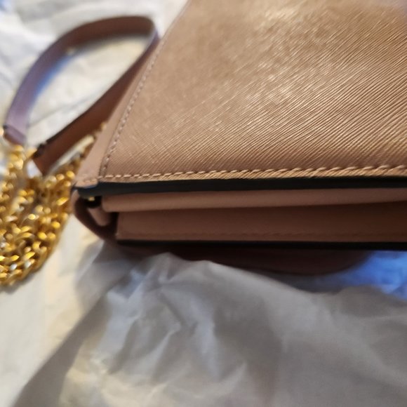 SALE $$$ NWT Leather Tory Burch Emerson Chain Wallet Crossbody flaw - Picture 6 of 11